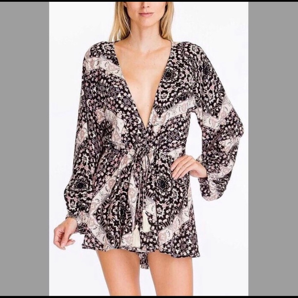 olivaceous black romper